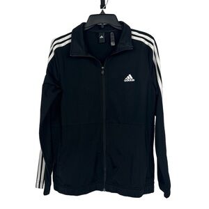 adidas Boy’s Athletic Full Zip Jacket Sz Large (16/18) Black & White Pockets